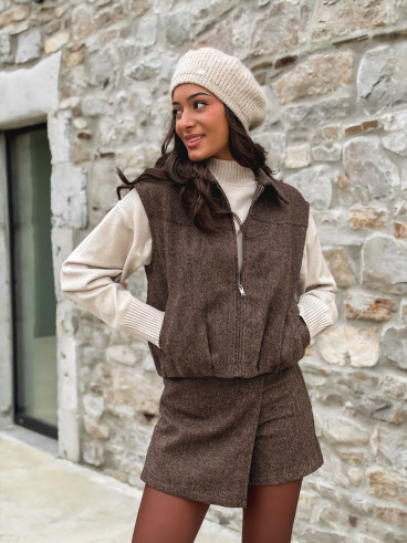 Gilet sans manches Winia - Chocolat
