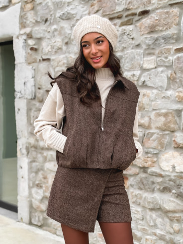 Gilet sans manches Winia - Chocolat