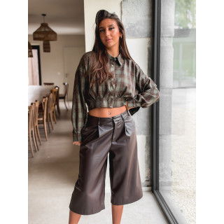 Chemise à carreaux Isaure - Kaki