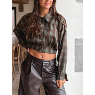 Chemise à carreaux Isaure - Kaki