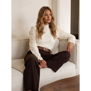 Blouse en dentelle Fibie - Ecru