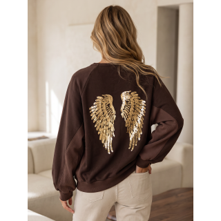 Pull Chloé - Chocolat/Doré