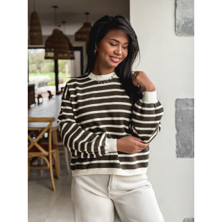 Pull ligné Hind - Kaki